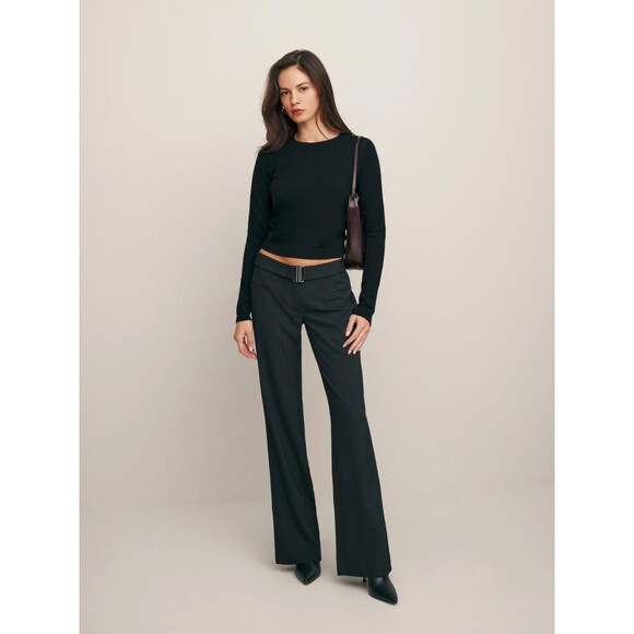 Reformation Camille Rowe women Cherie Pinstripe Trouser...